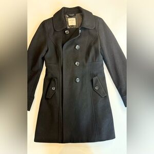 Black wool Pea Coat vintage old navy